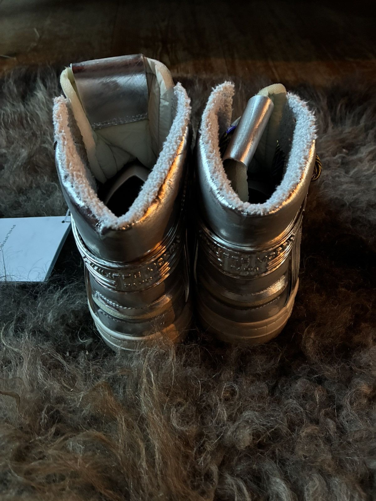Philippe Model Philippe Model Paris Le Grande Silver Lace-Up Sneakers Size US 8 / IT 38 - 2 Thumbnail