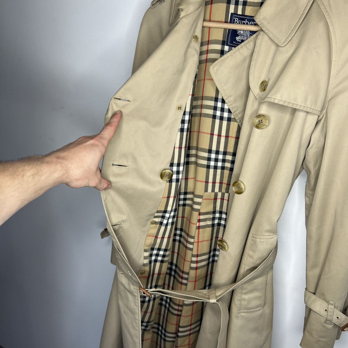 Burberry Vintage Burberry Trench Coat 90s Nova Check Beige Belted Size M / US 6-8 / IT 42-44 - 10 Thumbnail
