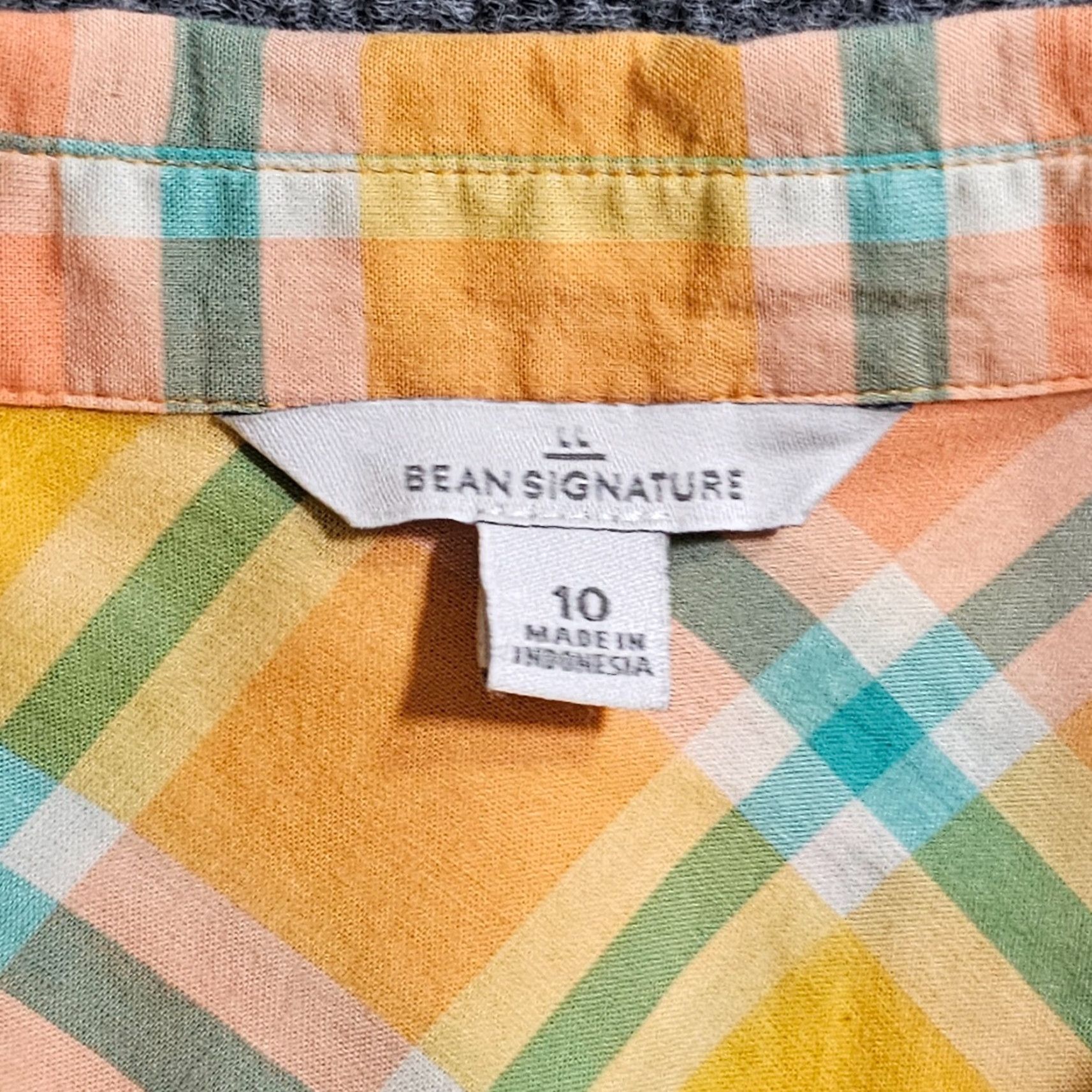 Vintage L.L. Bean Blouse Shirt Womens Size 10 Yellow Plaid Button Long Sleeve Casual Fall Winter Spring Ready to Ship Mens Womens Girls Boys Size L / US 10 / IT 46 - 3 Thumbnail