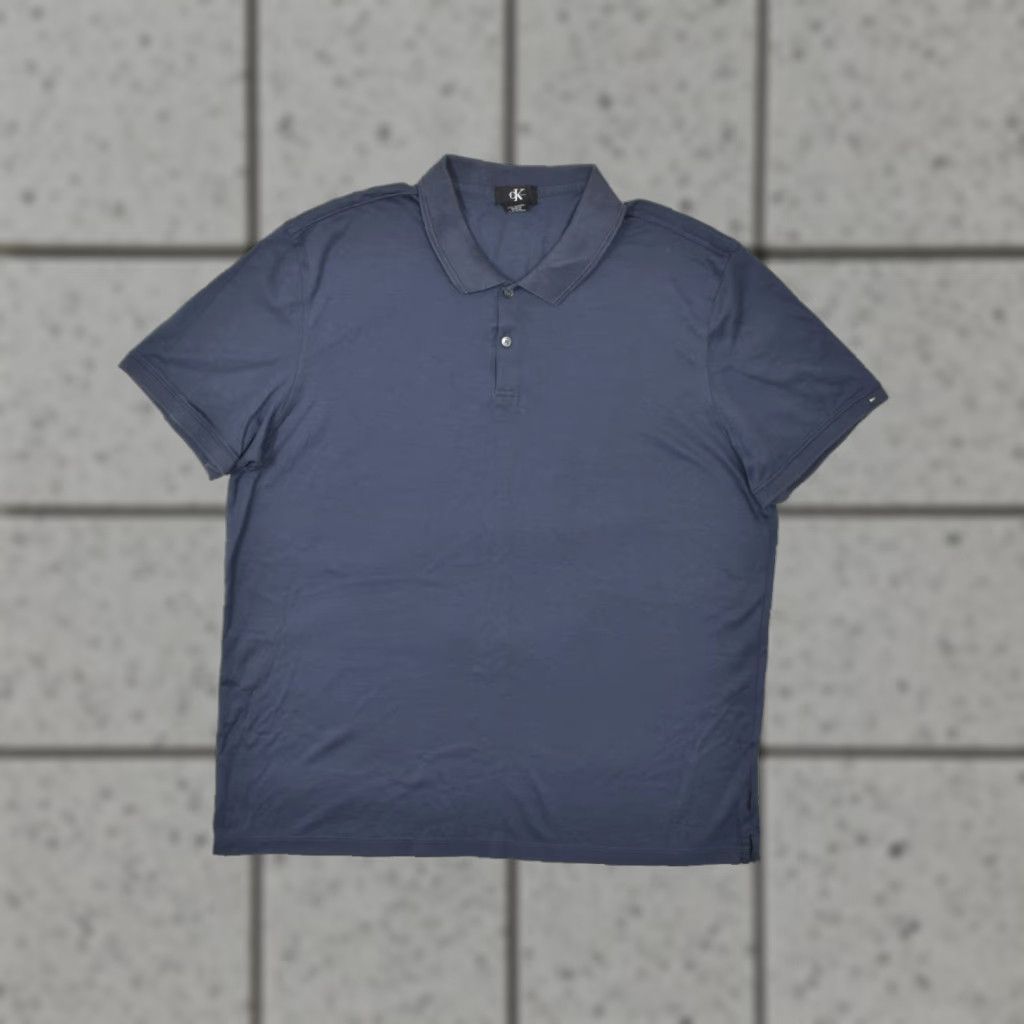 Calvin Klein Calvin Klein Polo Shirt Mens XXL Navy Blue Short Sleeve 100% Cotton Knit Logo Classic Golf Casual Shirt Size US XXL / EU 58 / 5 - 1 Thumbnail