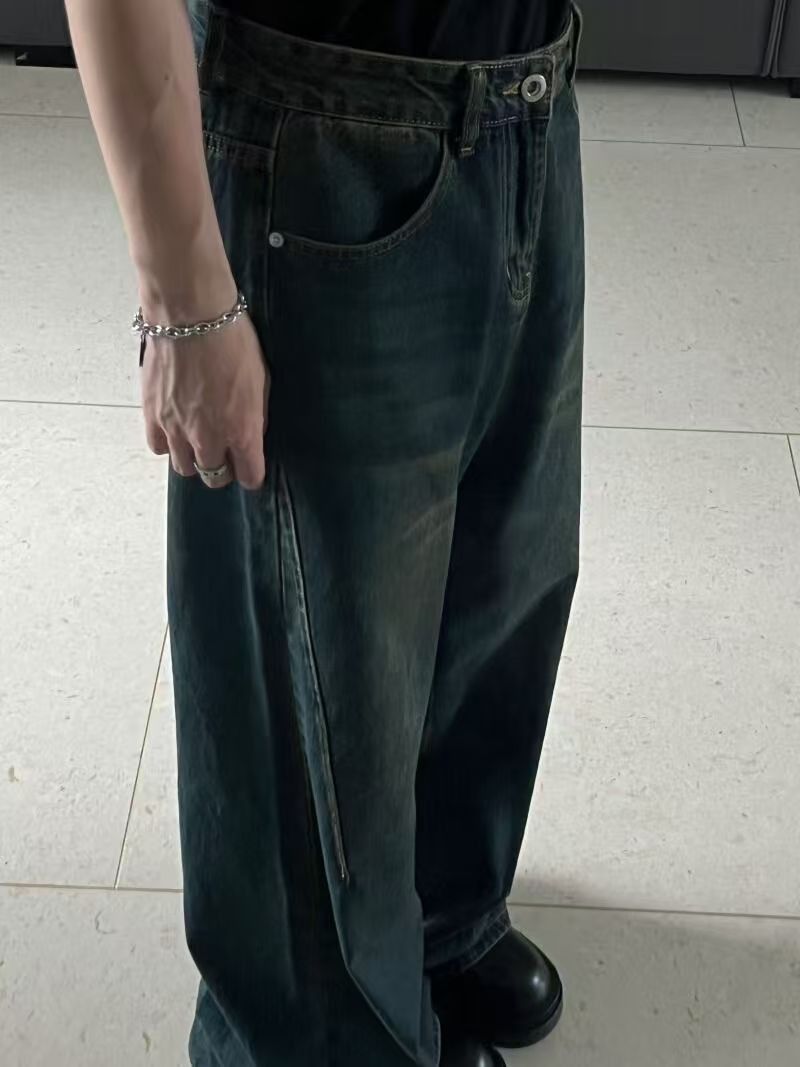 Japanese Brand × Jean Men's blue washed vintage distressed straight jeans Size US 32 / EU 48 - 4 Thumbnail