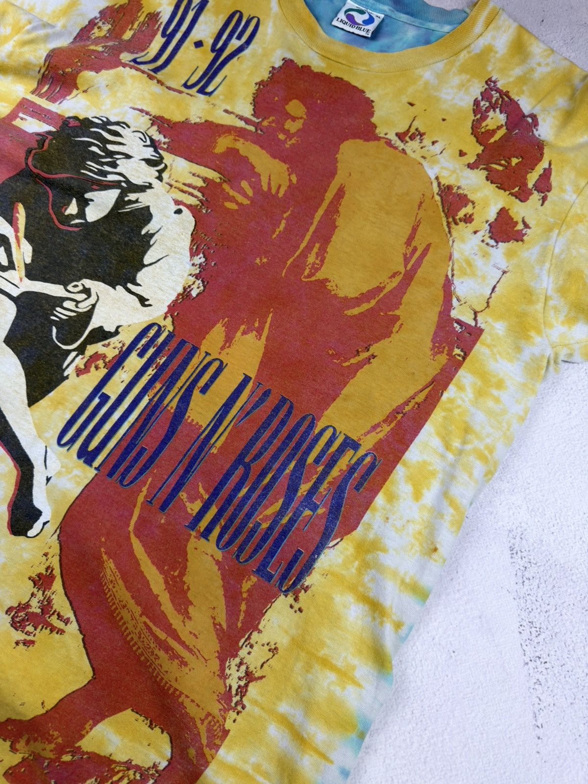 Liquid Blue 1991 Guns N' Roses Use Your Ilusion Tour Liquid Blue Tie Dye Size US XL / EU 56 / 4 - 22 Thumbnail