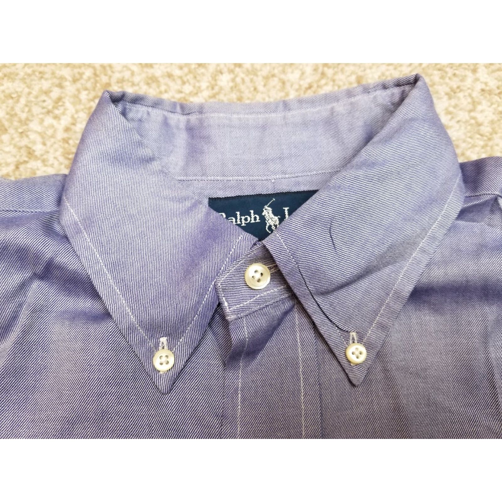 Polo Ralph Lauren Ralph Lauren Shirt Men 15.5 Blue Lavender 100% Cotton Classic Fit Long Sleeve Button-Up Size US L / EU 52-54 / 3 - 6 Thumbnail