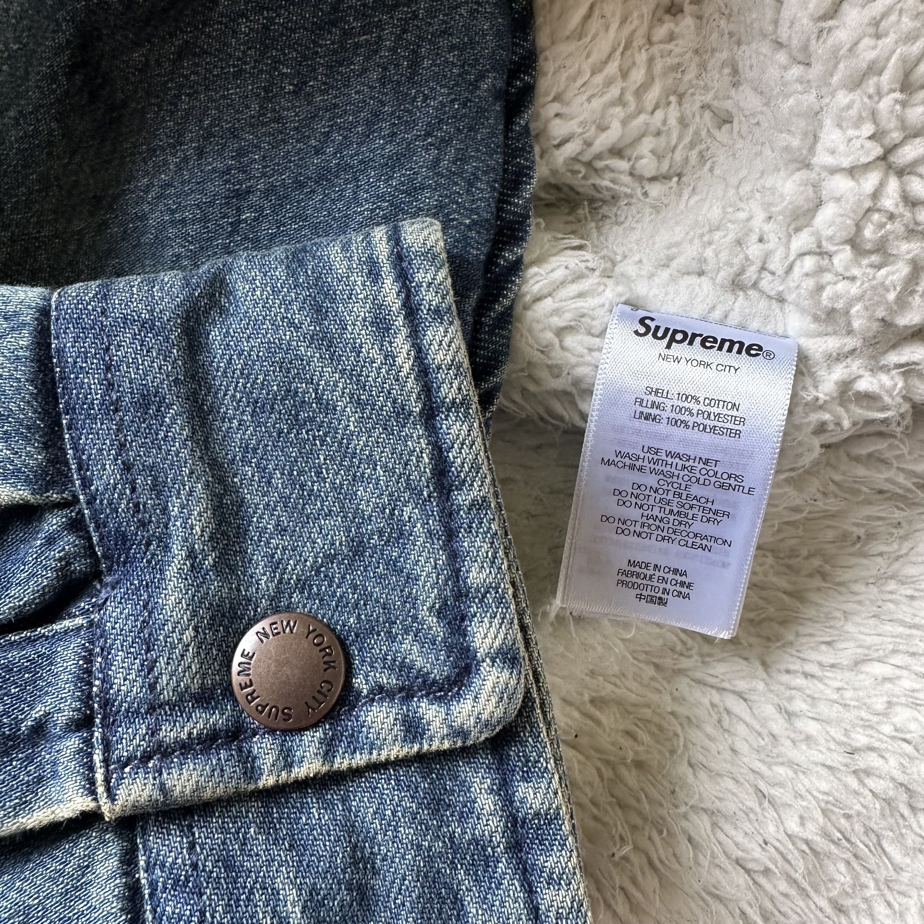 Supreme SUPREME Shearling Lined Denim Work SHIRT JACKET Size S Size US S / EU 44-46 / 1 - 6 Thumbnail