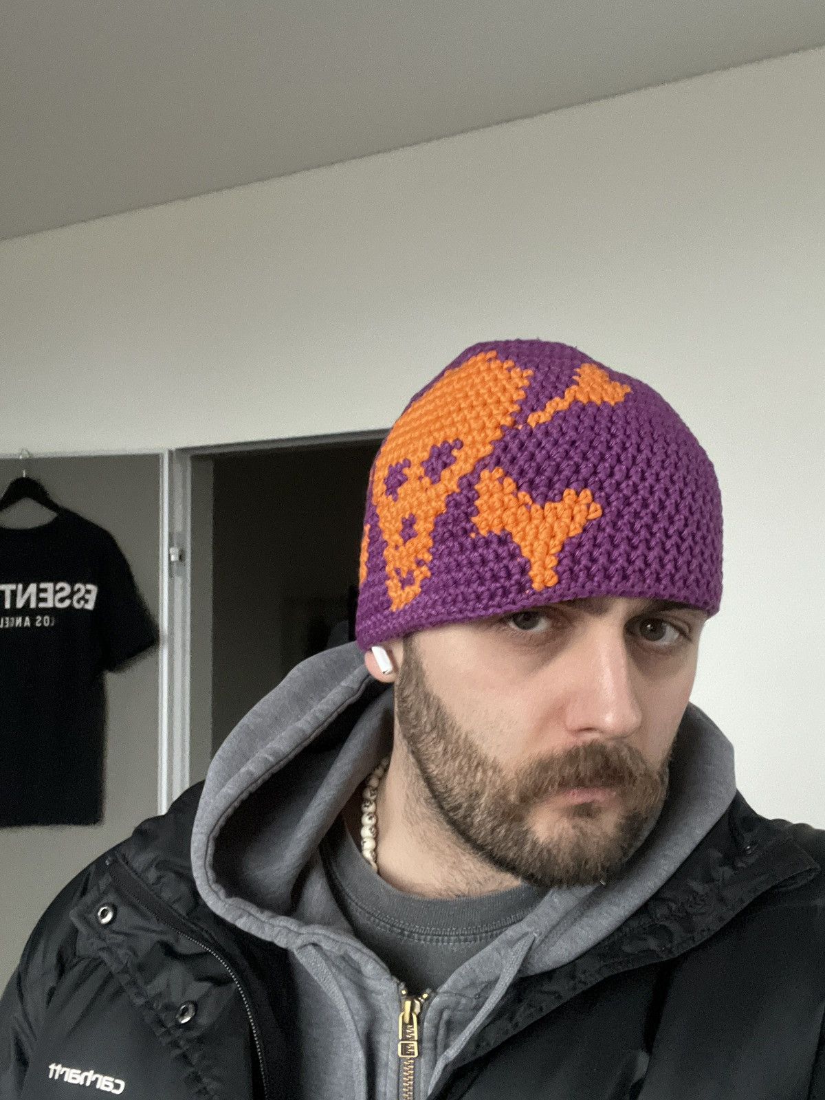 Handmade ☠️ y2k Crochet Knitted Skull Hat Oakley Stussy Style Size ONE SIZE - 13 Thumbnail