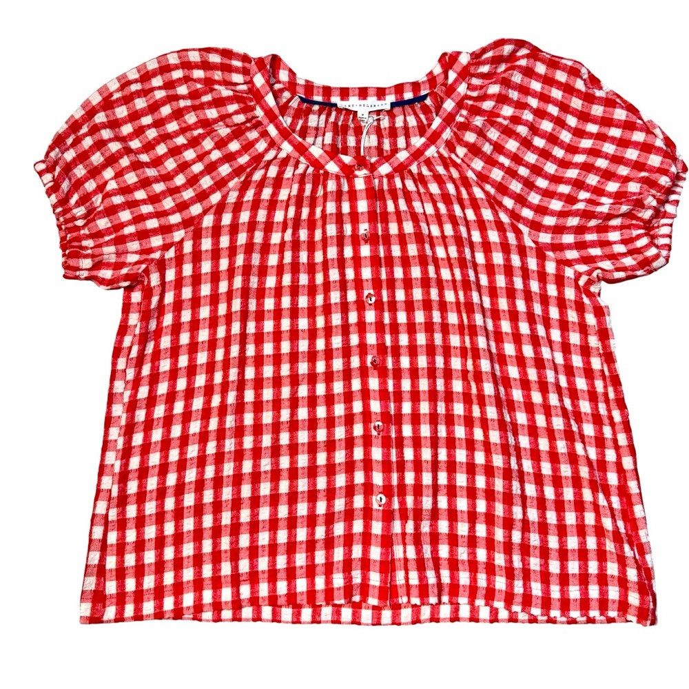 Other NWT New Jane and Delancey Textured Rayon Red Plaid Short Sl Size M / US 6-8 / IT 42-44 - 5 Thumbnail