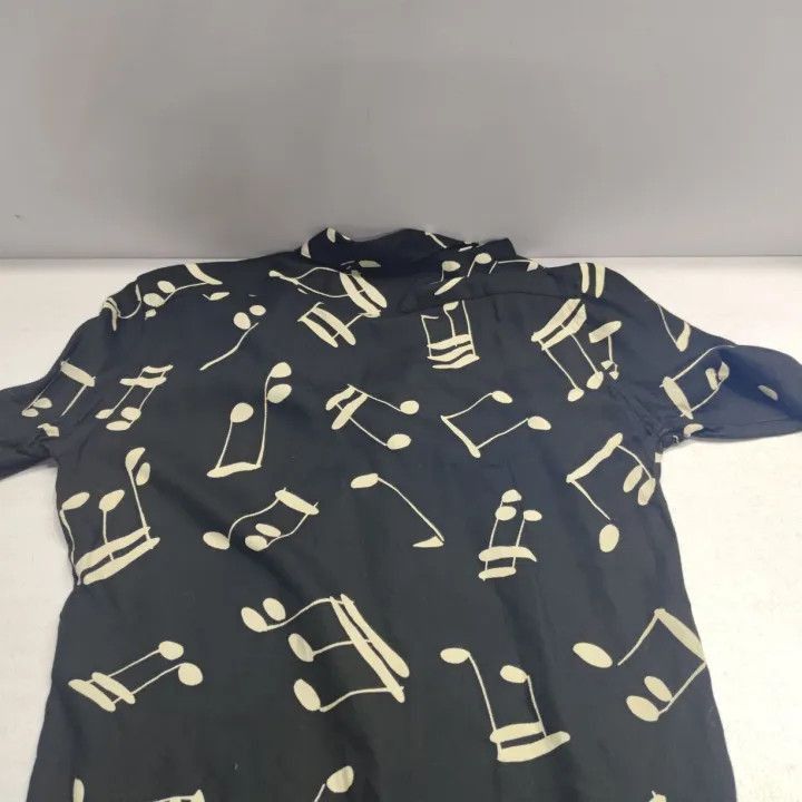 Saint Laurent Paris Yves Saint Laurent Black Patterned Long Sleeve Shirt-2507 Size US M / EU 48-50 / 2 - 5 Thumbnail