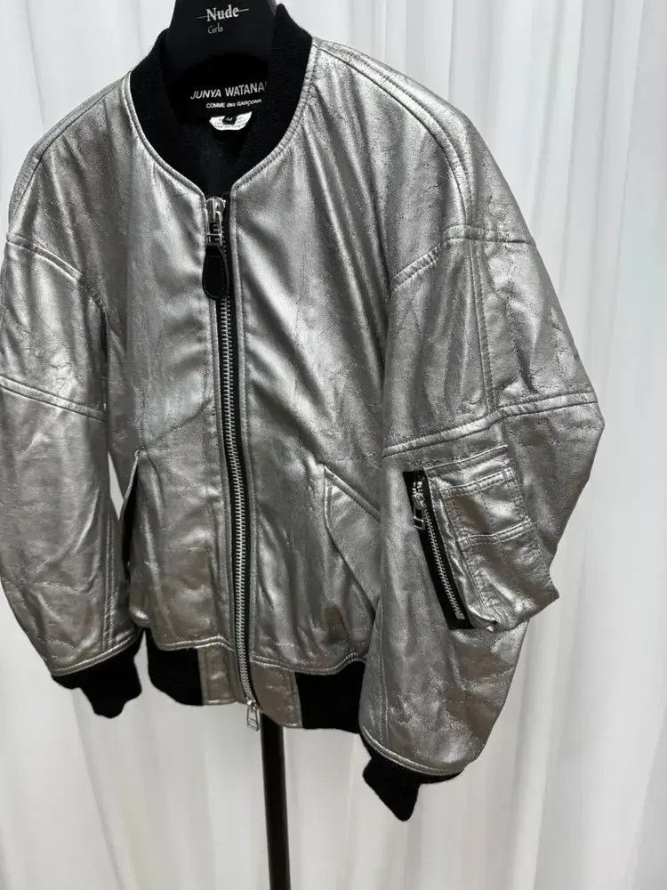 Junya Watanabe Junya Watanabe Silver Vegan Leather Bomber-2505 Size US M / EU 48-50 / 2 - 3 Thumbnail