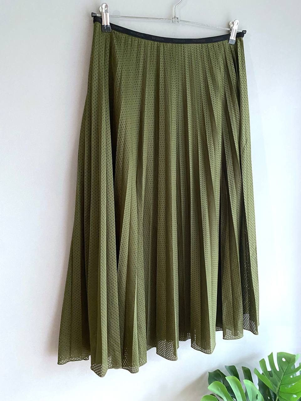 Designer × Moncler Moncler Gonna Pleated Midi Green Skirt, Size 44 Size 34" / US 12 / IT 48 - 3 Thumbnail