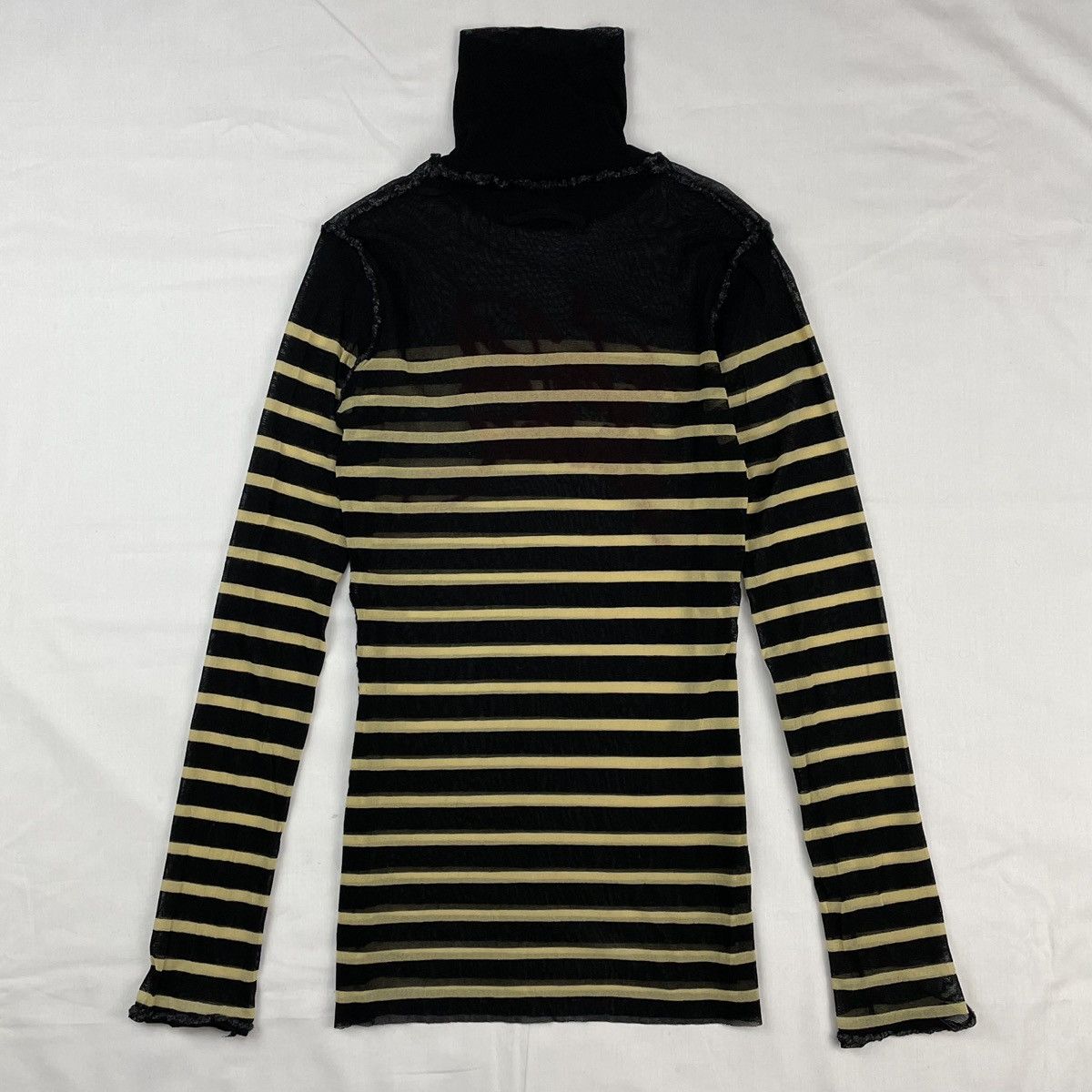 Jean Paul Gaultier 2001 Jean Paul Gaultier Striped Elastic Mesh T-Shirt Vintage Size US M / EU 48-50 / 2 - 4 Thumbnail