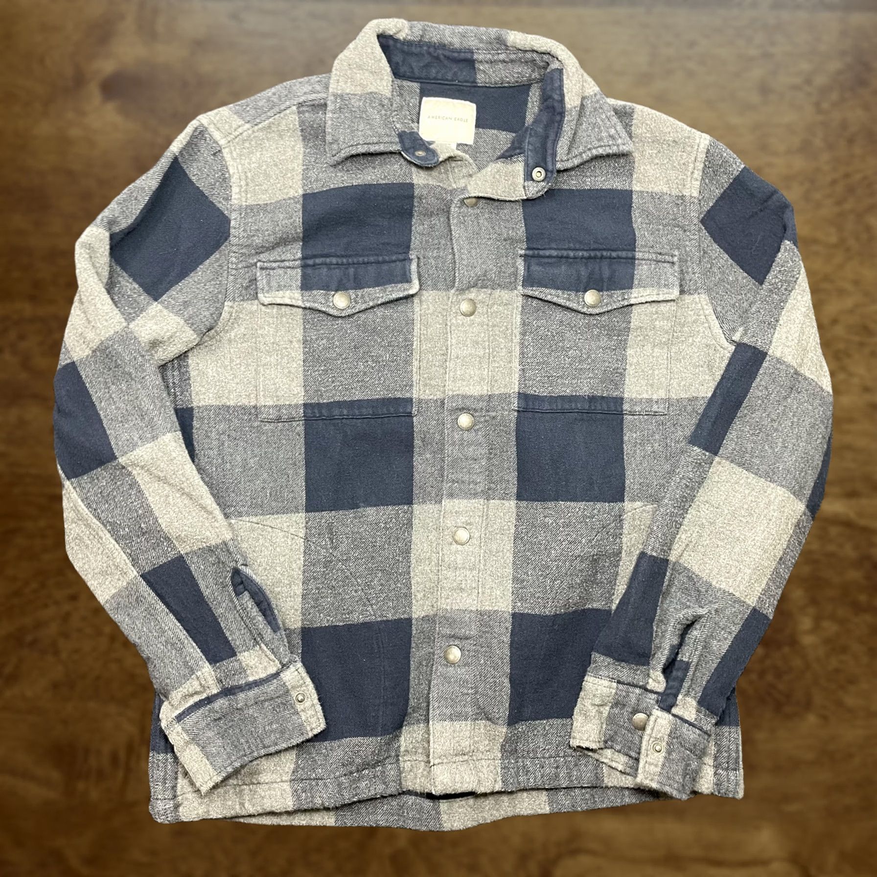 American Eagle Outfitters American Eagle Outfitters Jacket Mens Medium Blue Plaid Flannel Lined Snap Front Size US M / EU 48-50 / 2 - 1 Thumbnail