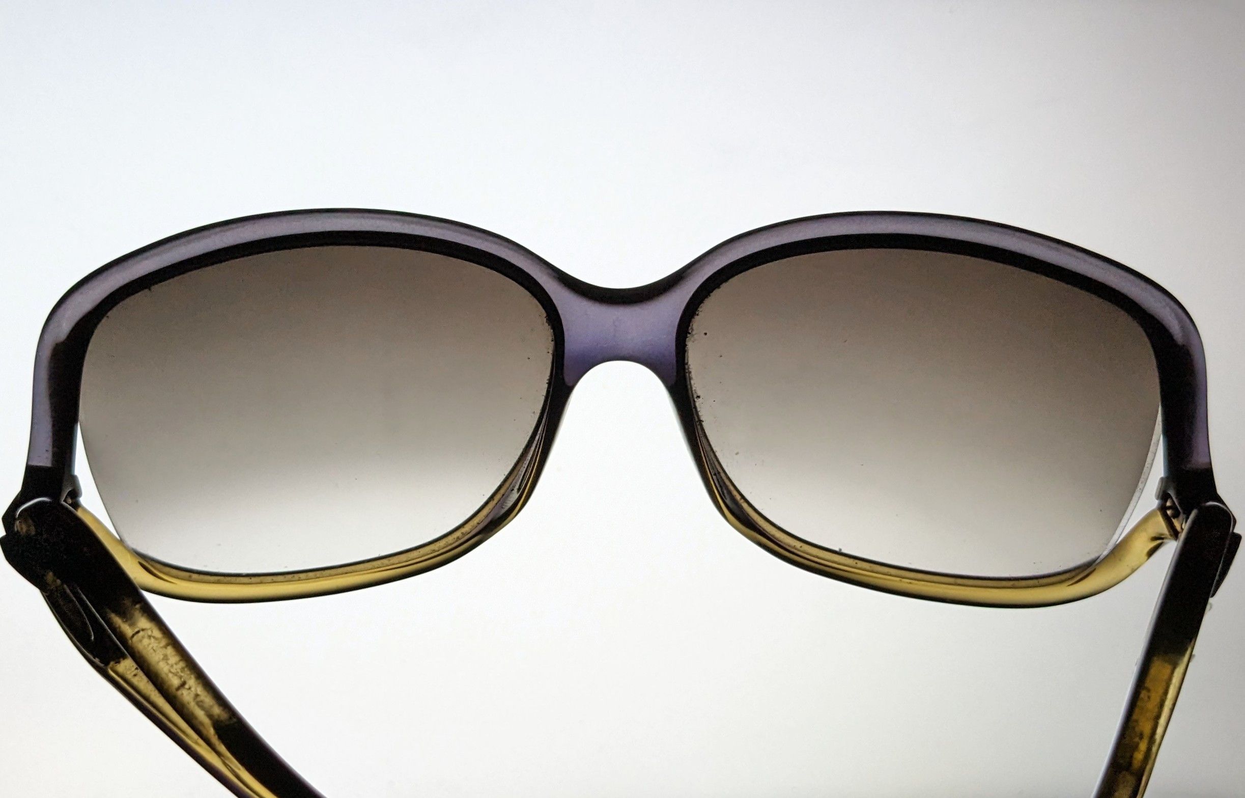 Dior × Vintage Christian Dior Sunglasses Brown Gradient Gold Oversized Size ONE SIZE - 13 Thumbnail
