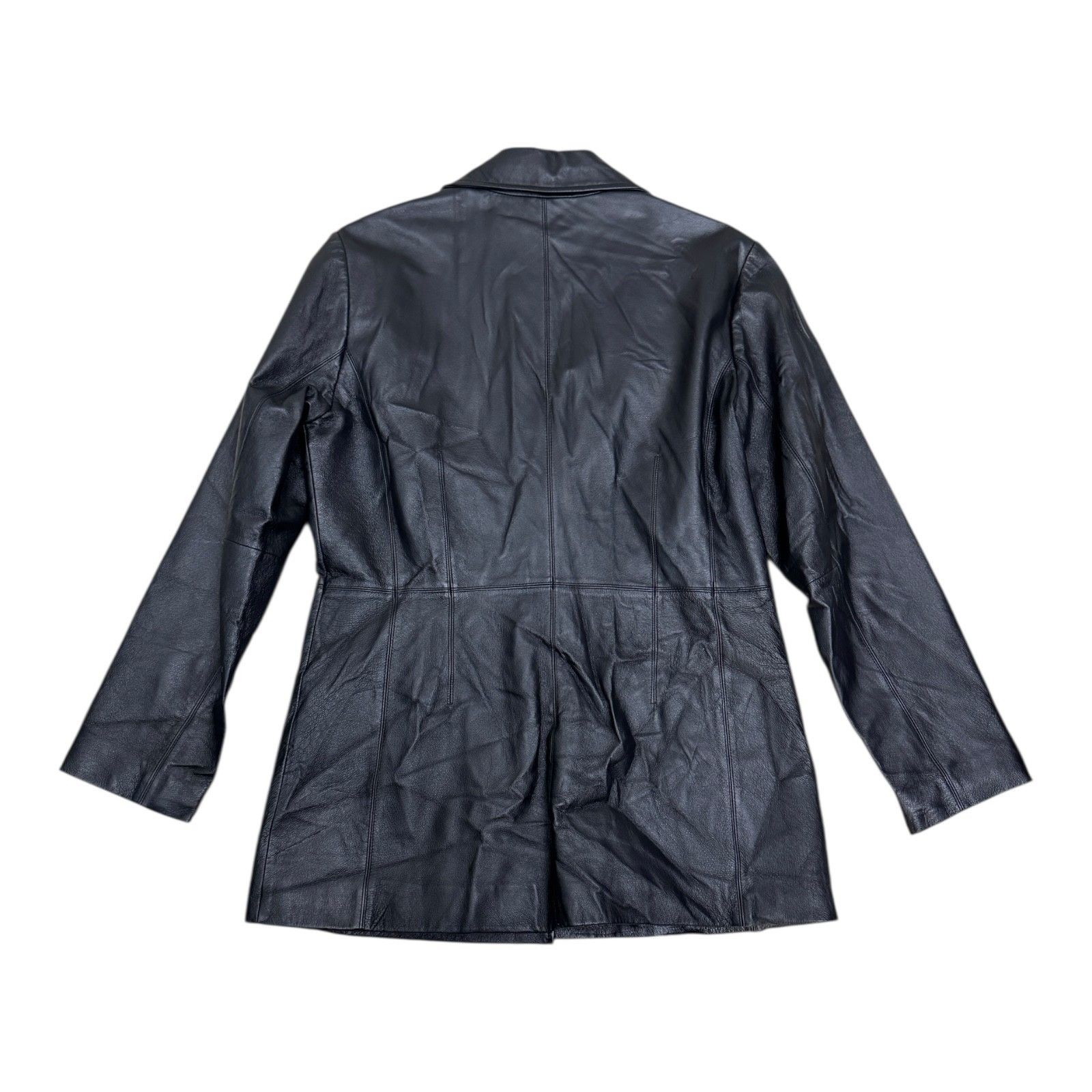 Other WORTHINGTON Genuine Leather Casual Black Coat Jacket Medium Size M / US 6-8 / IT 42-44 - 2 Thumbnail