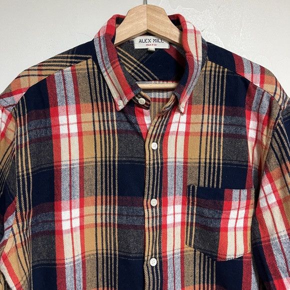 Alex Mill Alex Mill Plaid Flannel Shirt - Red/Navy/Beige - Size L Size US L / EU 52-54 / 3 - 5 Thumbnail