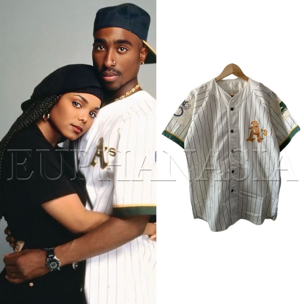 Starter Oakland A’s Starter Jersey **Style Worn By 2Pac** Vtg 90s Size US L / EU 52-54 / 3 - 1 Thumbnail