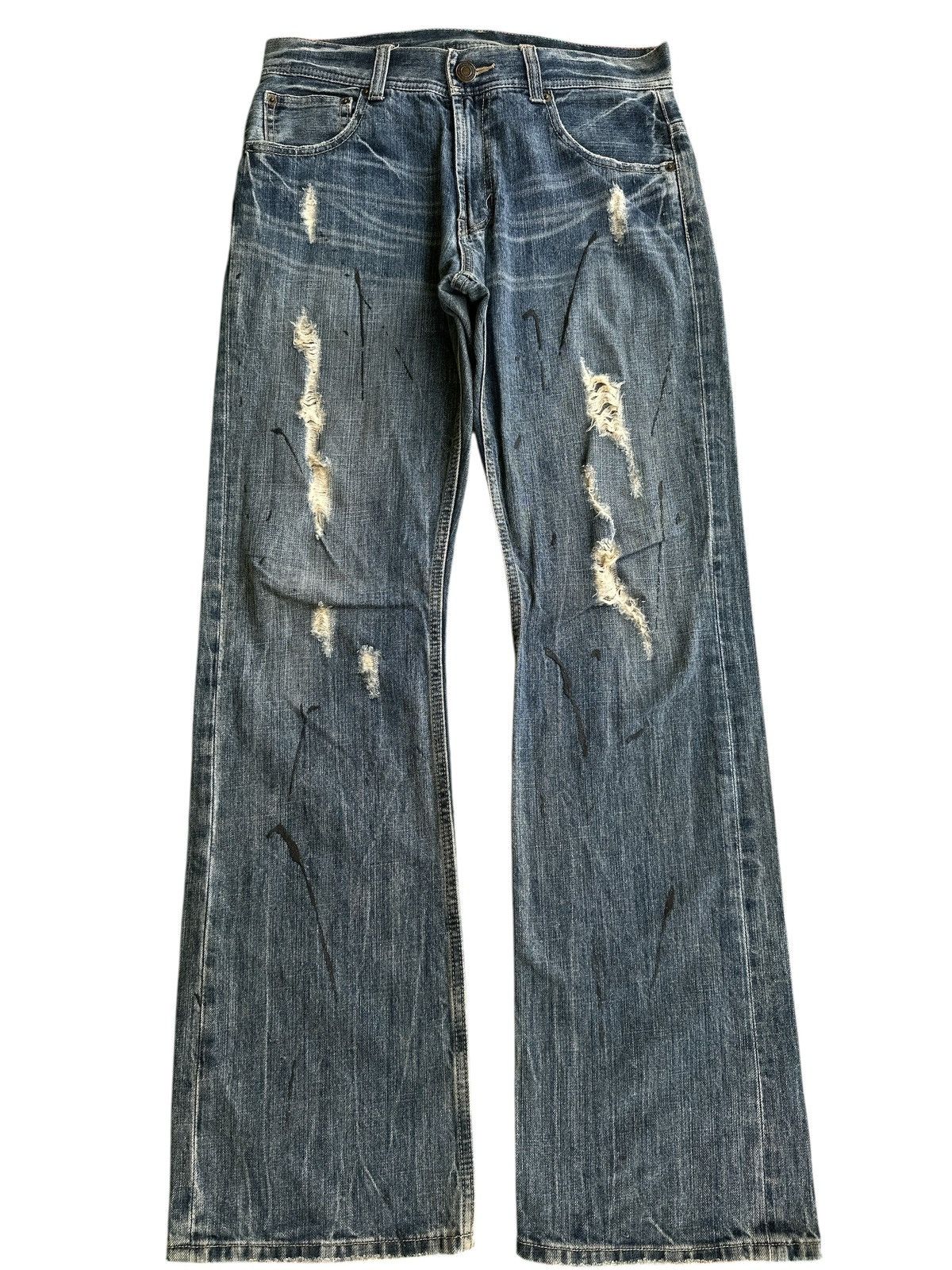 Kapital Distress Flare honeycomb unbrand buckleback 30x42 Size US 30 / EU 46 - 1 Thumbnail
