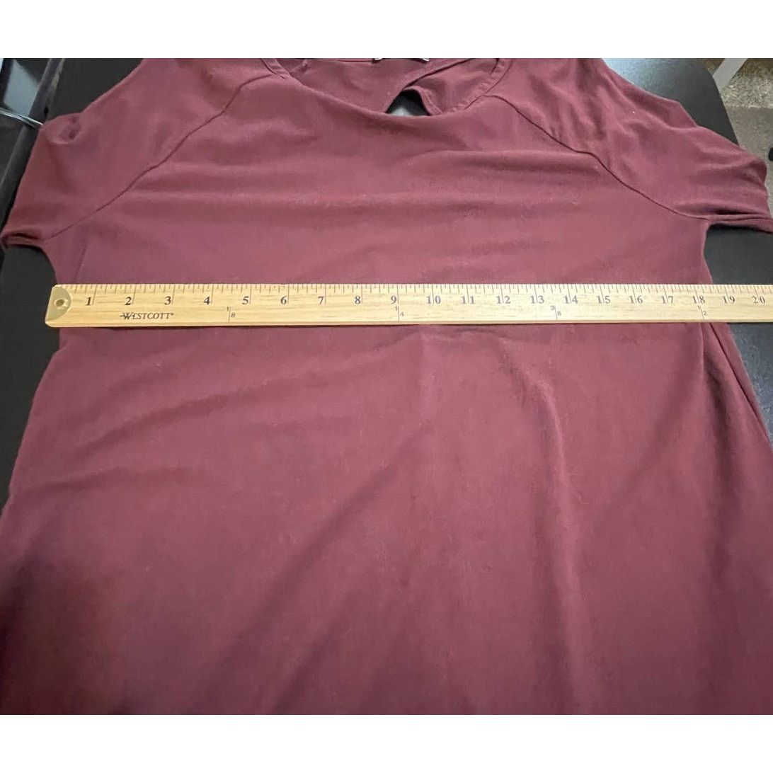 Other Zara W&B Maroon Keyhole Back Shift Dress Size Medium Size M / US 6-8 / IT 42-44 - 5 Thumbnail