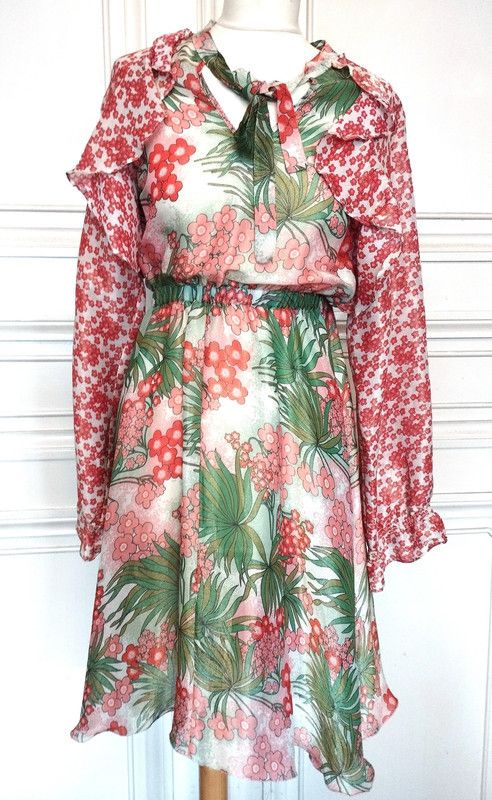 Designer Manoush Robe Voile de Soie T S Size S / US 4 / IT 40 - 3 Thumbnail