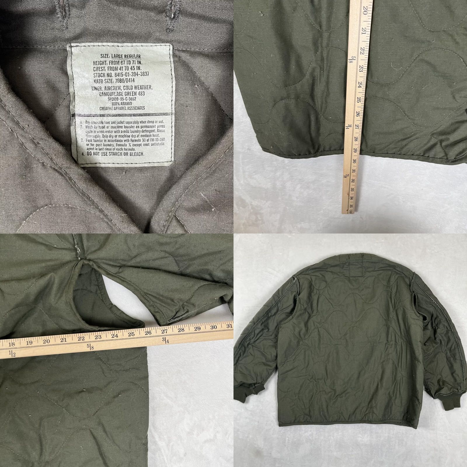 Vintage VINTAGE Creative Apparel Jacket Large Quilted Liner Aircrew Cold Weather Mens Size US L / EU 52-54 / 3 - 8 Thumbnail