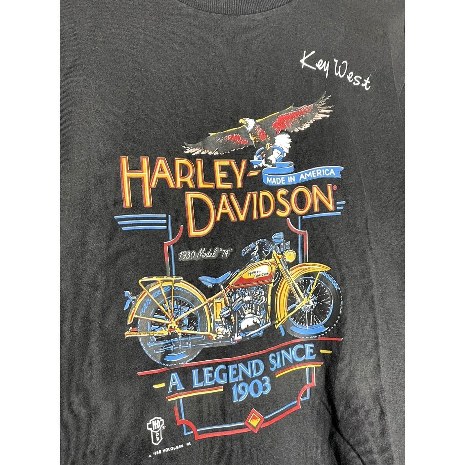 Harley Davidson Harley-Davidson T-Shirt Harley-Davidson Streetwear Vintage Y2K 80s 90s Shirt Black XL L Mens Crew Neck Short Sleeve Logo USA Made In USA Streetwear Size US L / EU 52-54 / 3 - 3 Thumbnail