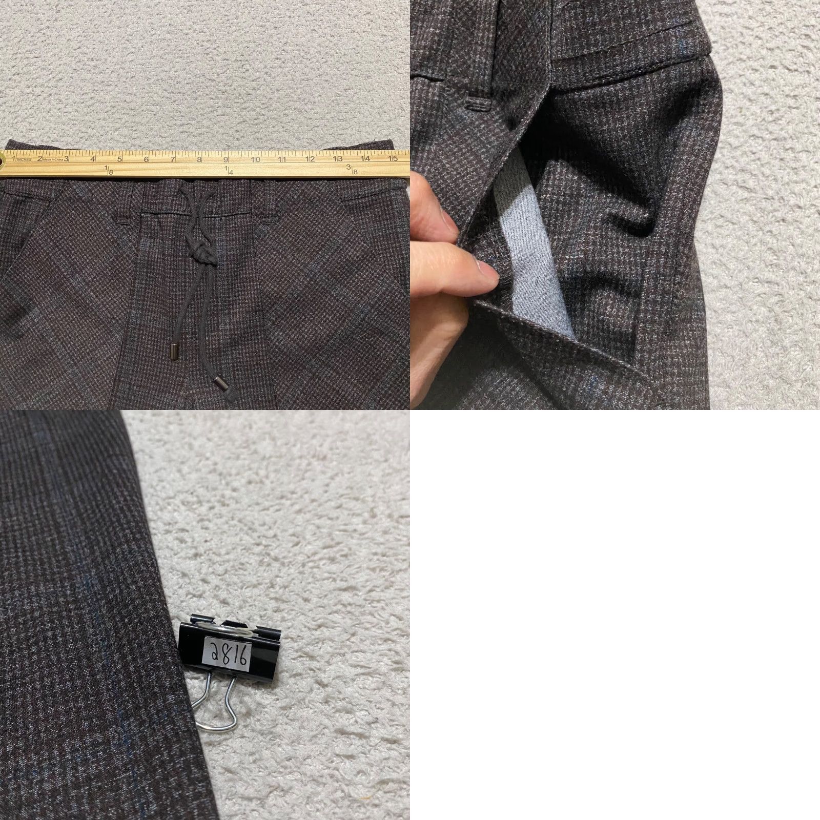Vintage Democracy Pants Gray Plaid Pull On High Rise Ankle Business Casual Women M Size 30" / US 8 / IT 44 - 8 Thumbnail