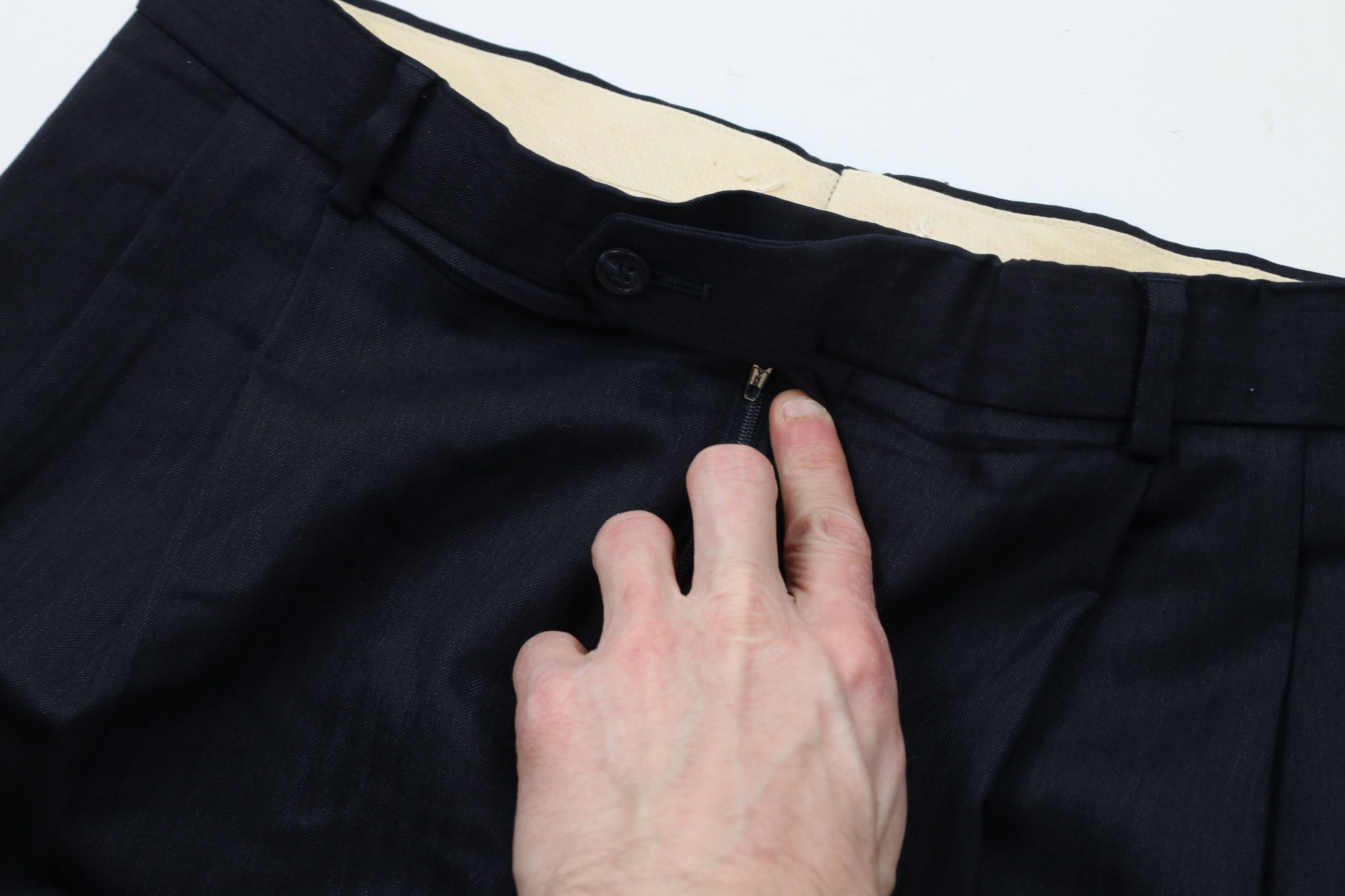 Vintage Vintage 70s Streetwear Cuffed Herringbone Chino Pants Size US 32 / EU 48 - 7 Thumbnail