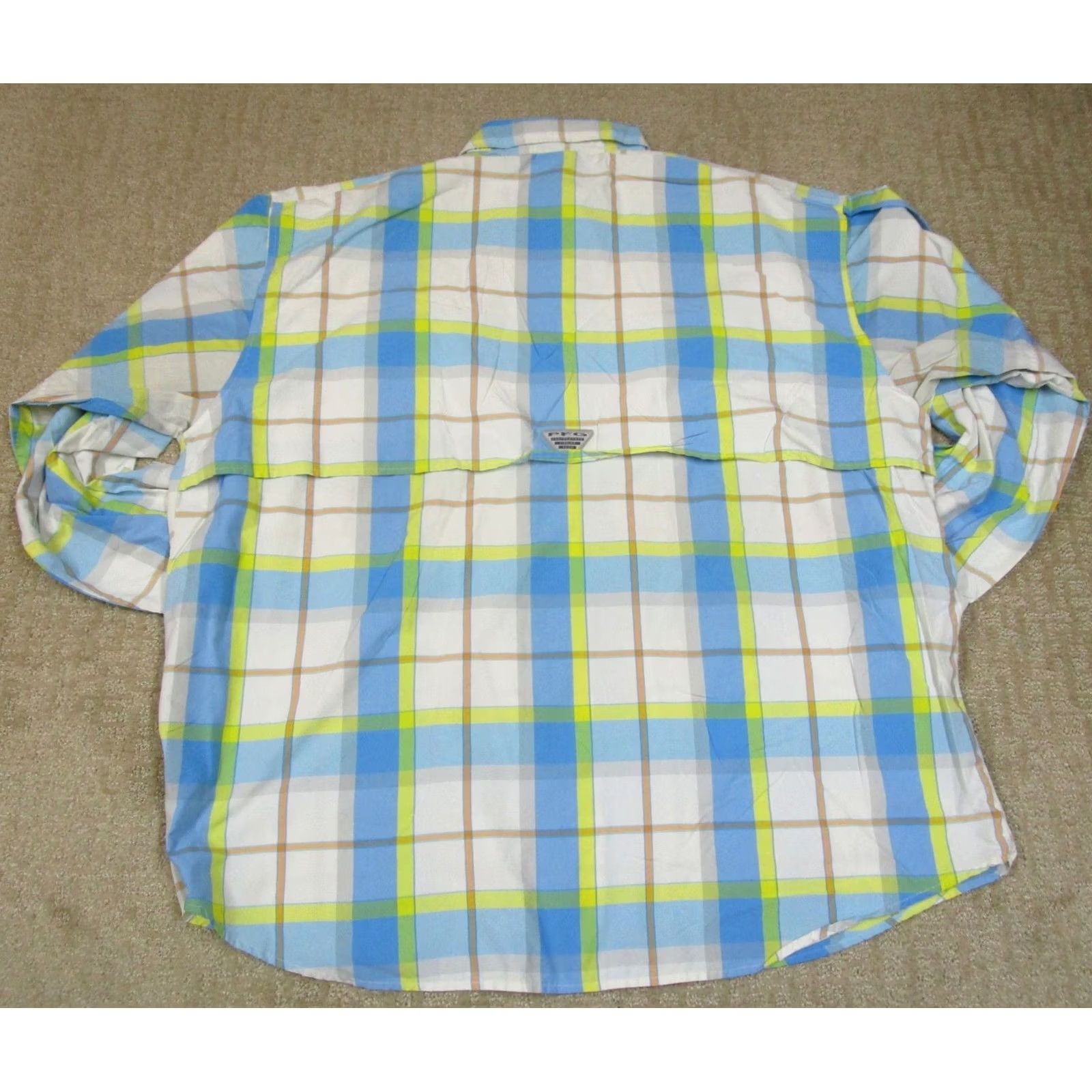Vintage Columbia Shirt Men 2XL Blue PB PFG Super Bahama Plaid Button-Up Long Sleeve Col ar Casual Outdoor Fishing IEEE? Size US XXL / EU 58 / 5 - 4 Thumbnail