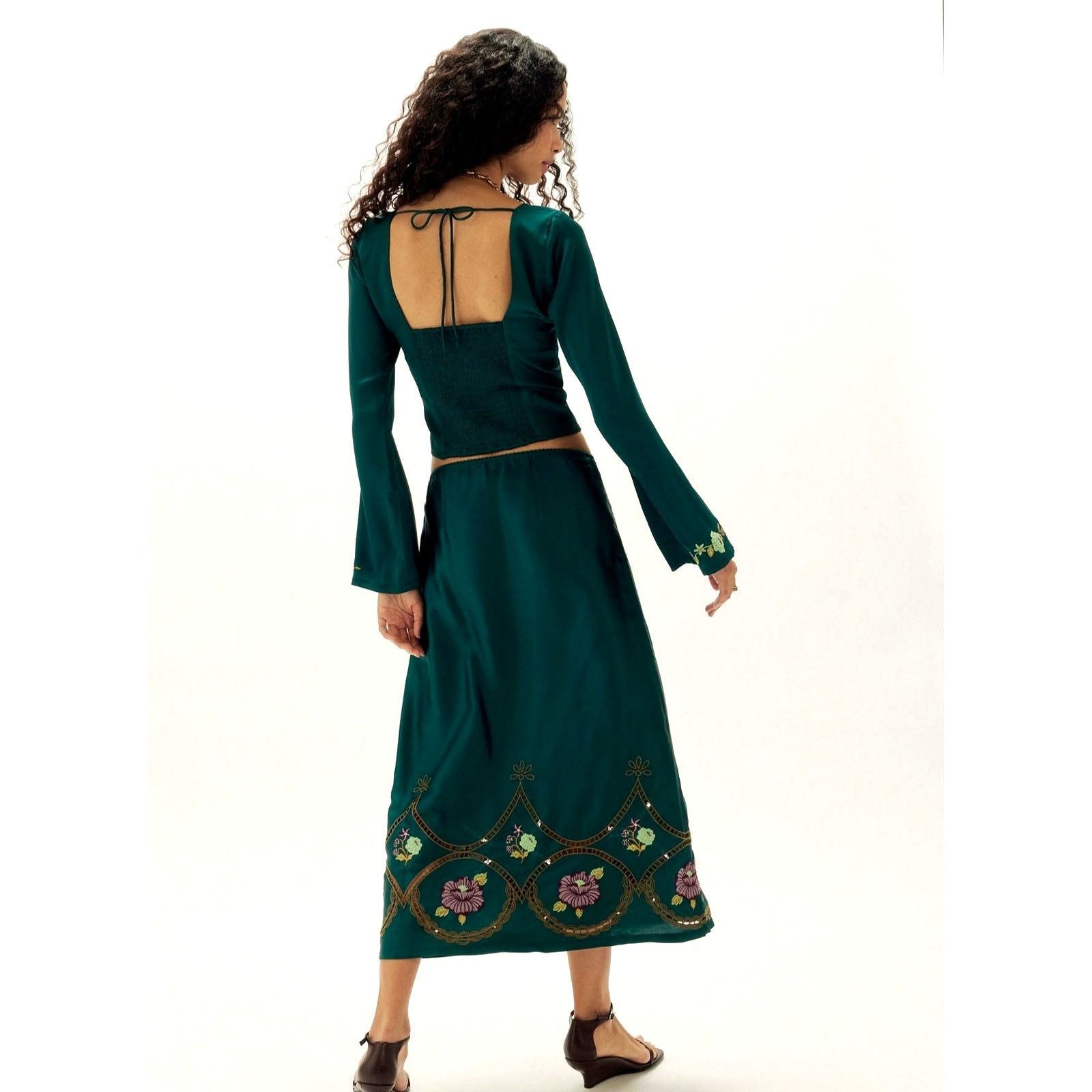 Free People Free People Autumn Bloom Midi Skirt Set Forest Combo M Size M / US 6-8 / IT 42-44 - 4 Thumbnail