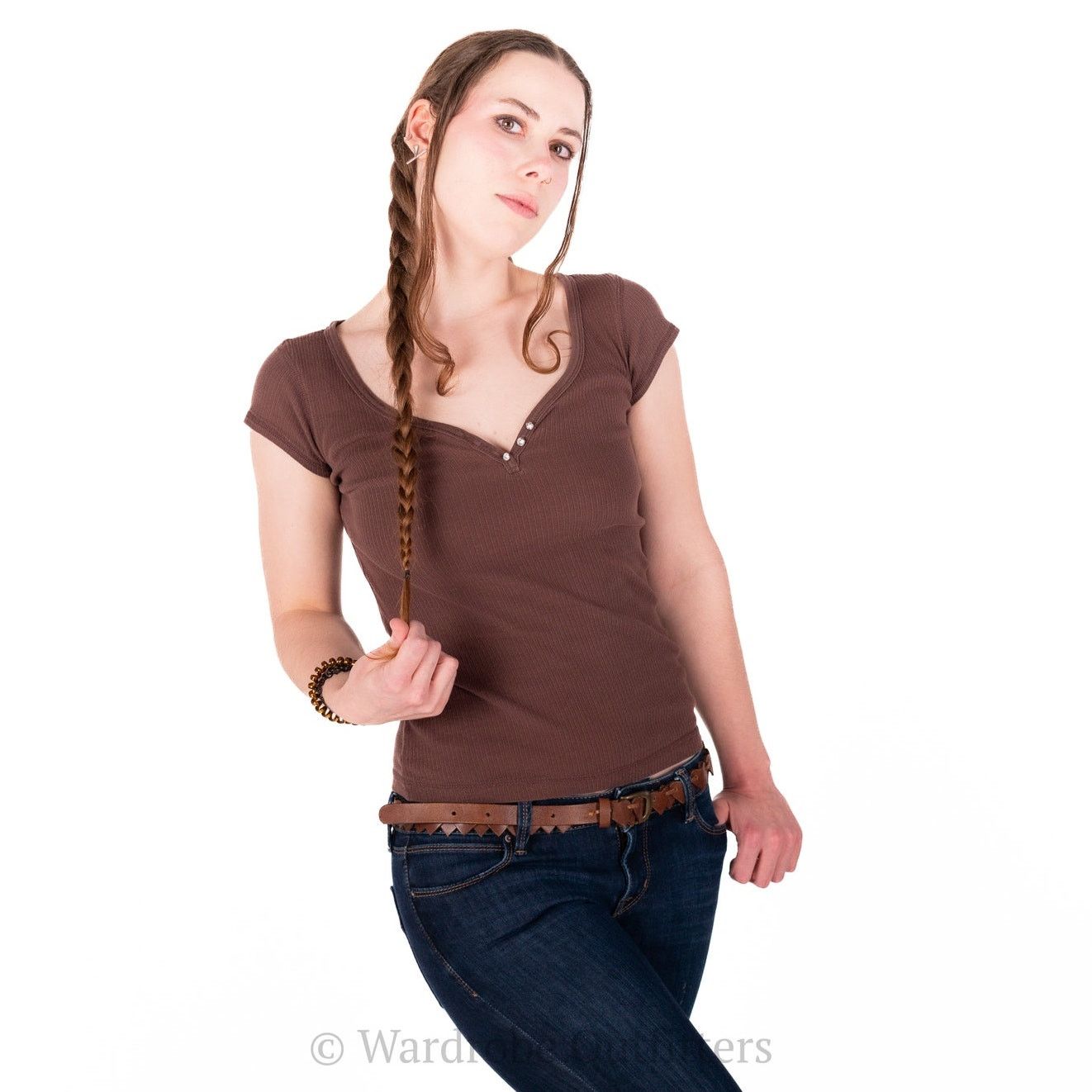 Vintage Self Esteem Brown 90s Mini Scrunch Babydoll Tee Size S / US 4 / IT 40 - 3 Thumbnail
