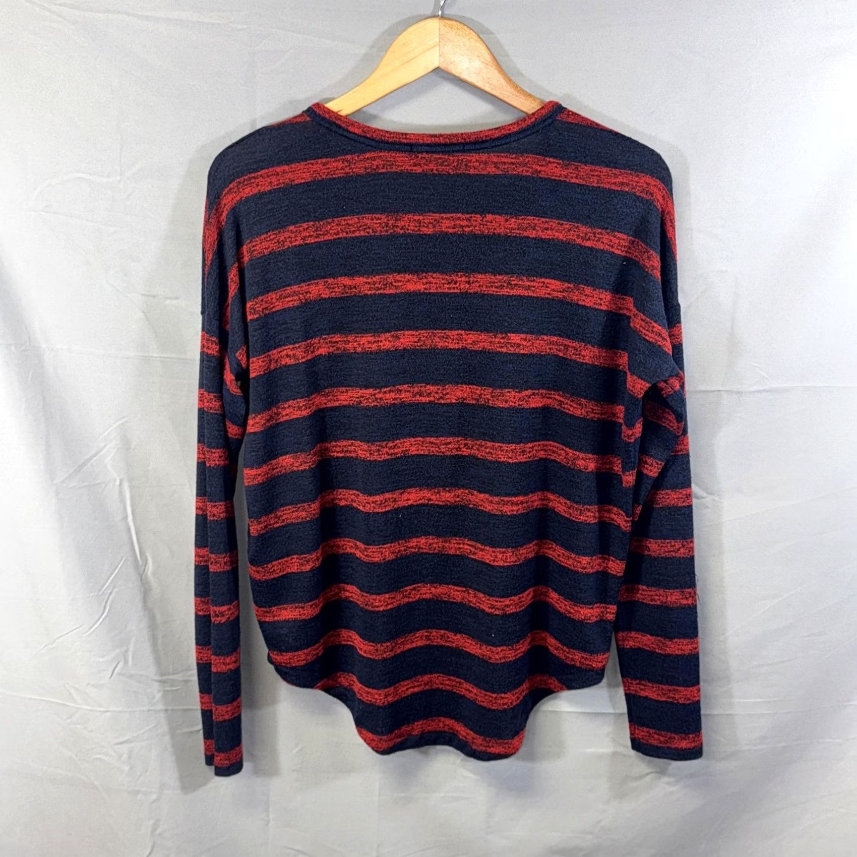 Rag & Bone rag & bone Shirt Womens Small Navy Red Striped Long Sleeve Lightweight Knit Size S / US 4 / IT 40 - 2 Thumbnail