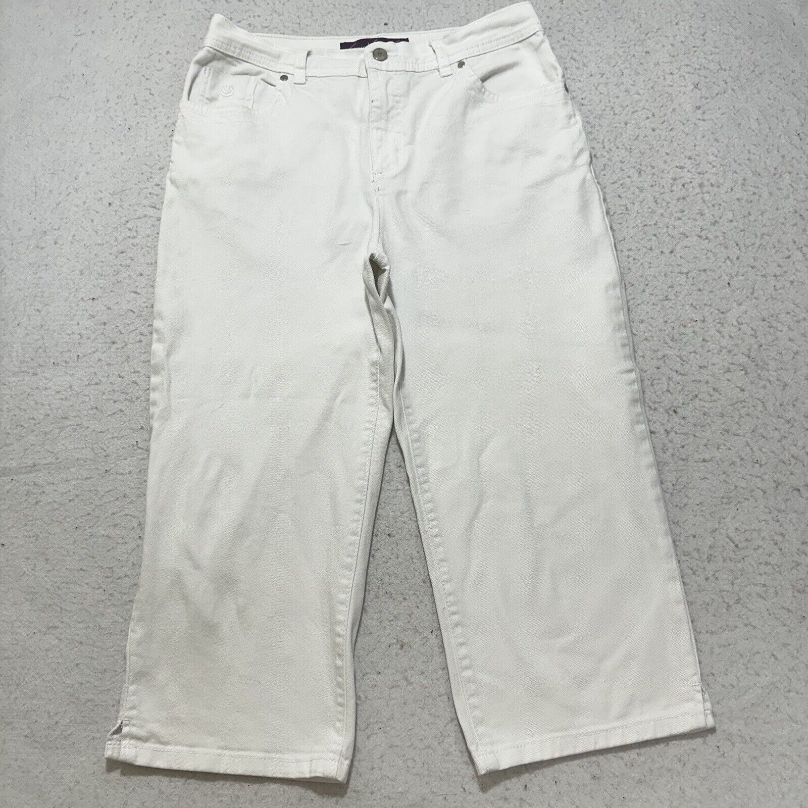 Gloria Vanderbilt Gloria Vanderbilt 8 Amanda Capri Missy White Straight Jeans Size 30" / US 8 / IT 44 - 1 Thumbnail