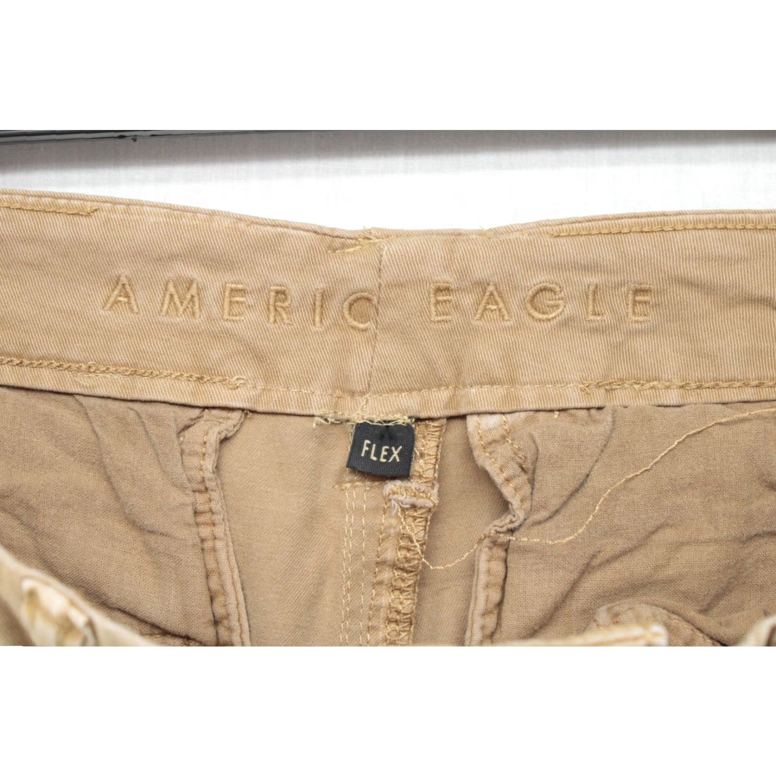 American Eagle Outfitters American Eagle Flex Pants 32x31.5 Slim Straight Tan Stretch Soft Preppy Mens Size US 32 / EU 48 - 5 Thumbnail