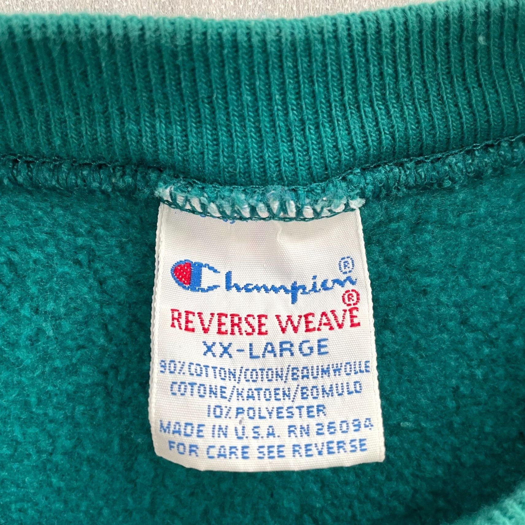 Champion VINTAGE Champion Sweatshirt Adult 2XL Teal Crew Neck Mini Logo Men Size US XXL / EU 58 / 5 - 6 Thumbnail
