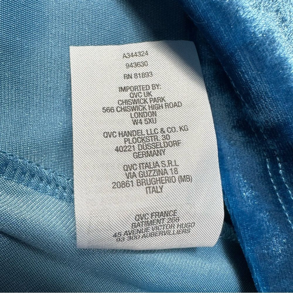 Isaac Mizrahi Isaac Mizrahi Live! Blue Crushed Velvet Mock-Neck Peplum To Size L / US 10 / IT 46 - 6 Thumbnail