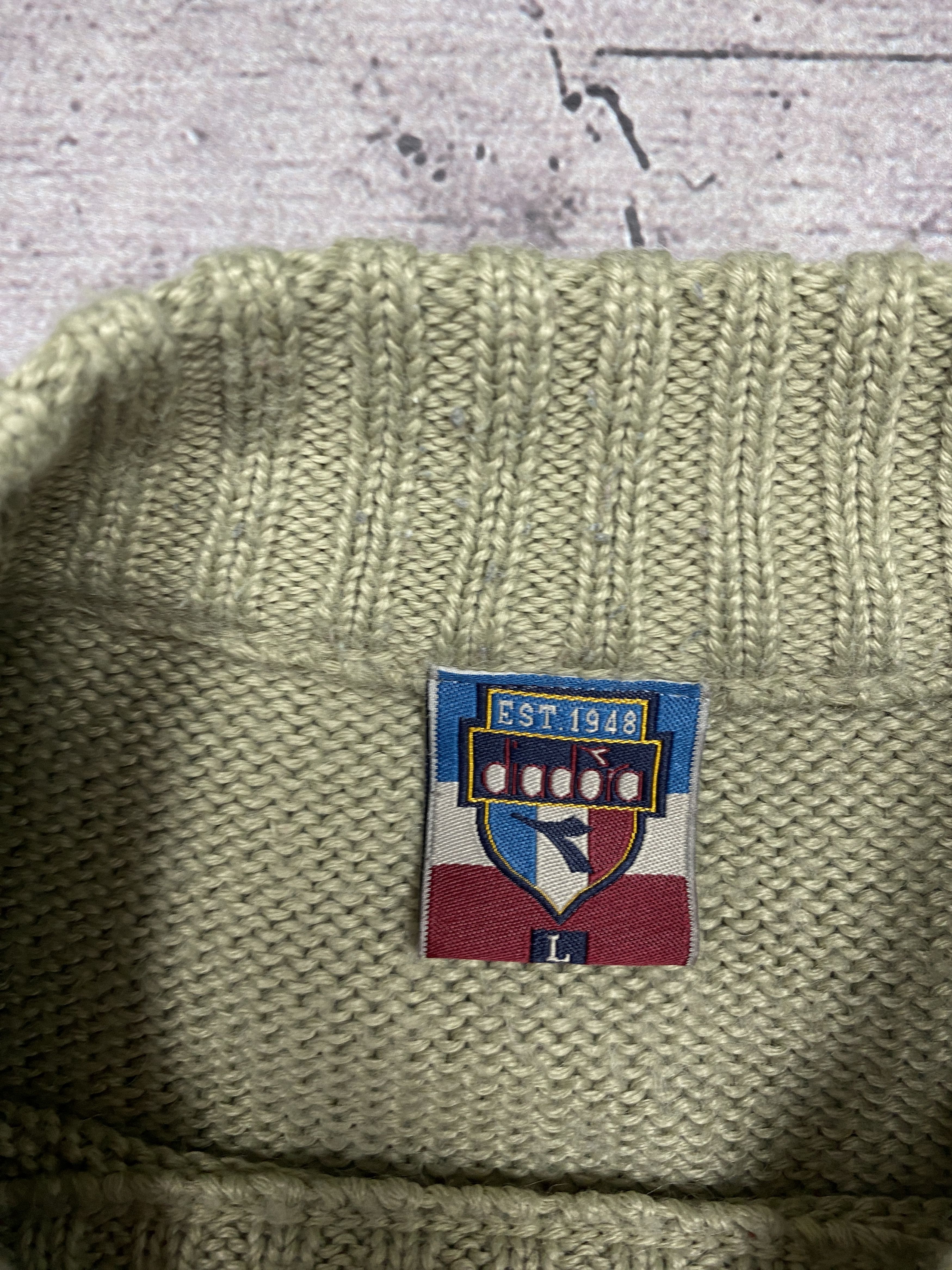 Diadora × Vintage Diadora Vintage Mens Crew Neck Knit Sweater Size US L / EU 52-54 / 3 - 4 Thumbnail