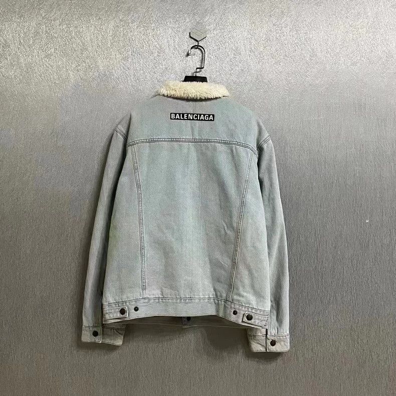 Balenciaga Balenciaga Denim Jacket with Logo and Shearling-2505 Size US L / EU 52-54 / 3 - 2 Thumbnail