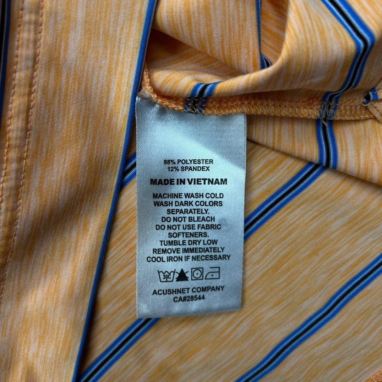 Footjoy Foot Joy Polo Shirt Men Orange Blue Striped Collared 2XL Size US XXL / EU 58 / 5 - 7 Thumbnail