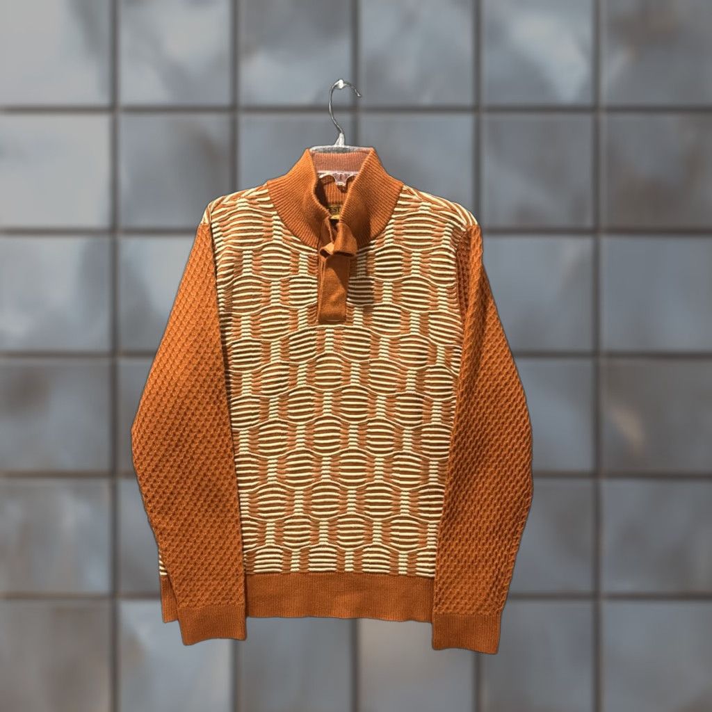 Vintage VINTAGE Prestige Coogi Style Quarter Button Up Sweater Men's XL Orange 90s HTF Pullover Button Mens 90s Size US XL / EU 56 / 4 - 1 Thumbnail