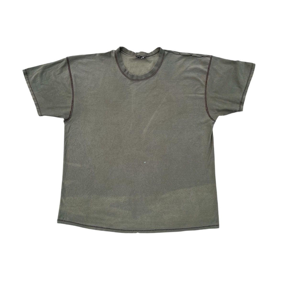 Vintage Vintage 2000s Faded Green Inside Out T-Shirt Size US XXL / EU 58 / 5 - 1 Thumbnail