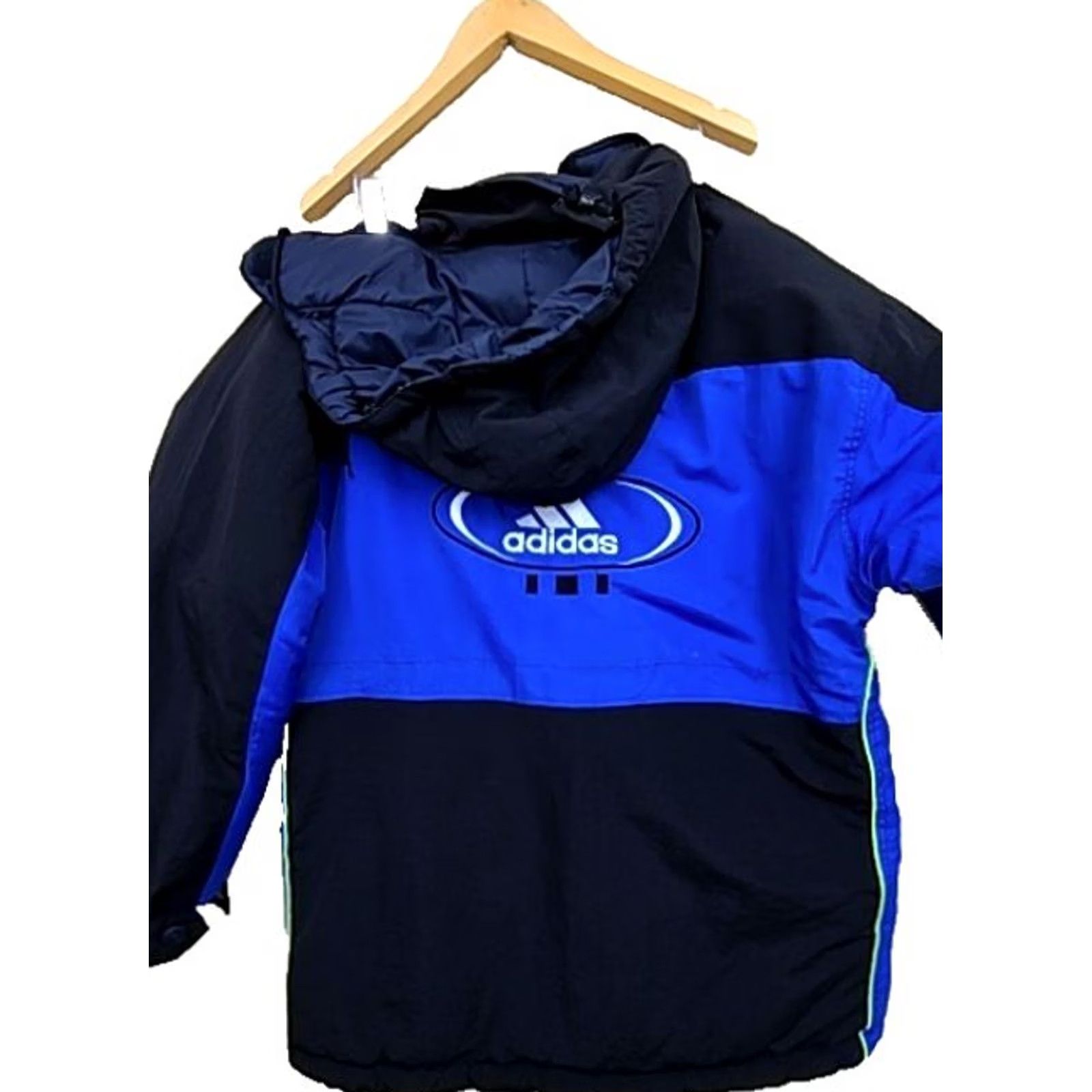Adidas Adidas Unisex XXL Hooded Blue/Black Nylon Jacket Size US XXL / EU 58 / 5 - 2 Thumbnail