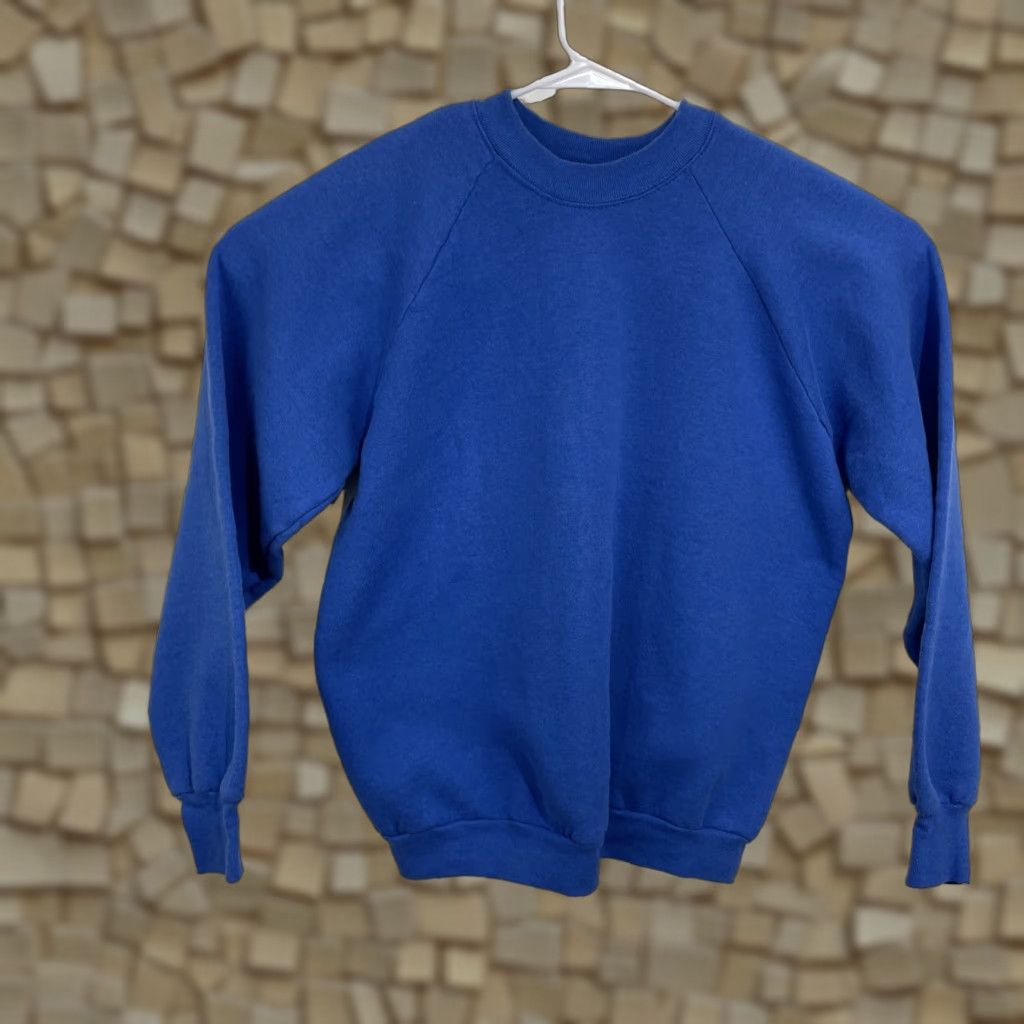 Fruit Of The Loom VINTAGE Fruit of the Loom Sweatshirt Crewneck Blue XL Men Pullover Fleece Heavyweight 90s 80s Blank Size US XL / EU 56 / 4 - 1 Thumbnail