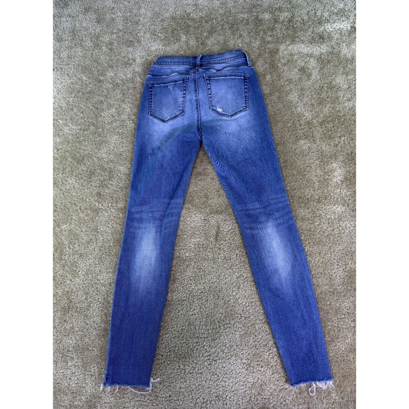 Pacsun PacSun Womens Jeans Mid Rise Ankle Jegging Size 24 Raw Hem Stretch Blue D878 Size 42" / US 20 - 4 Thumbnail