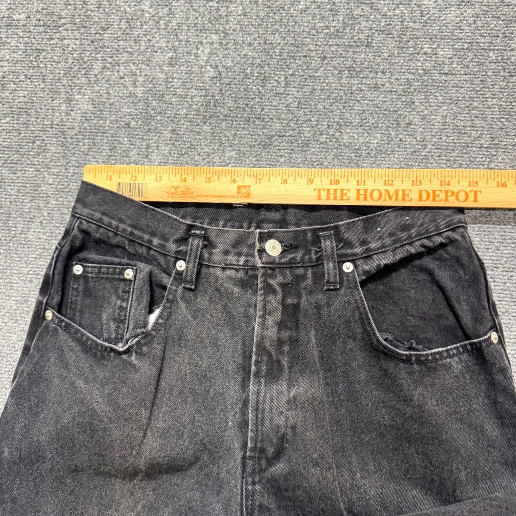 Jordache VINTAGE Jordache Jeans Skater Bootcut Black 14W 24x29 100% Cotton Womens Grunge Size 36" / US 14 / IT 50 - 5 Thumbnail