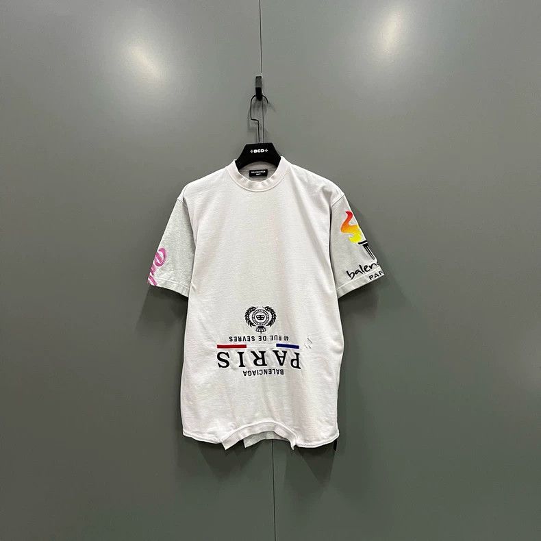 Balenciaga Inverted printed patchwork short sleeves