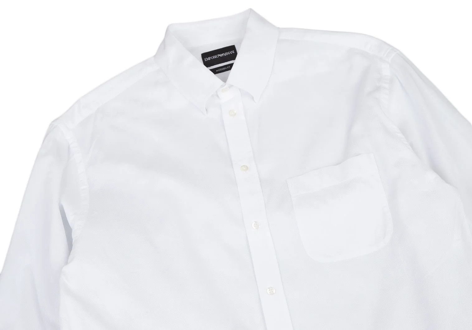 Emporio Armani Cotton Dobby Button-Down Shirt in White, Size 42 Size US XS / EU 42 / 0 - 2 Thumbnail