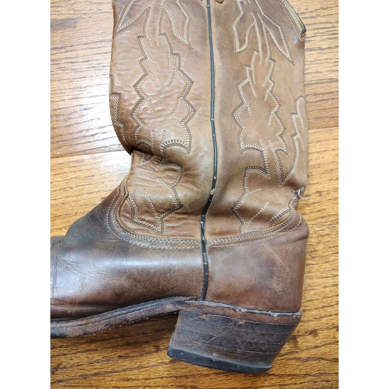 Dan Post VINTAGE Dan Post Western Boots Marlboro P2551 Brown Mens 7.5 D Cowboy 90s Leather Boots Boots Brown Men Size US 8 / IT 38 - 7 Thumbnail