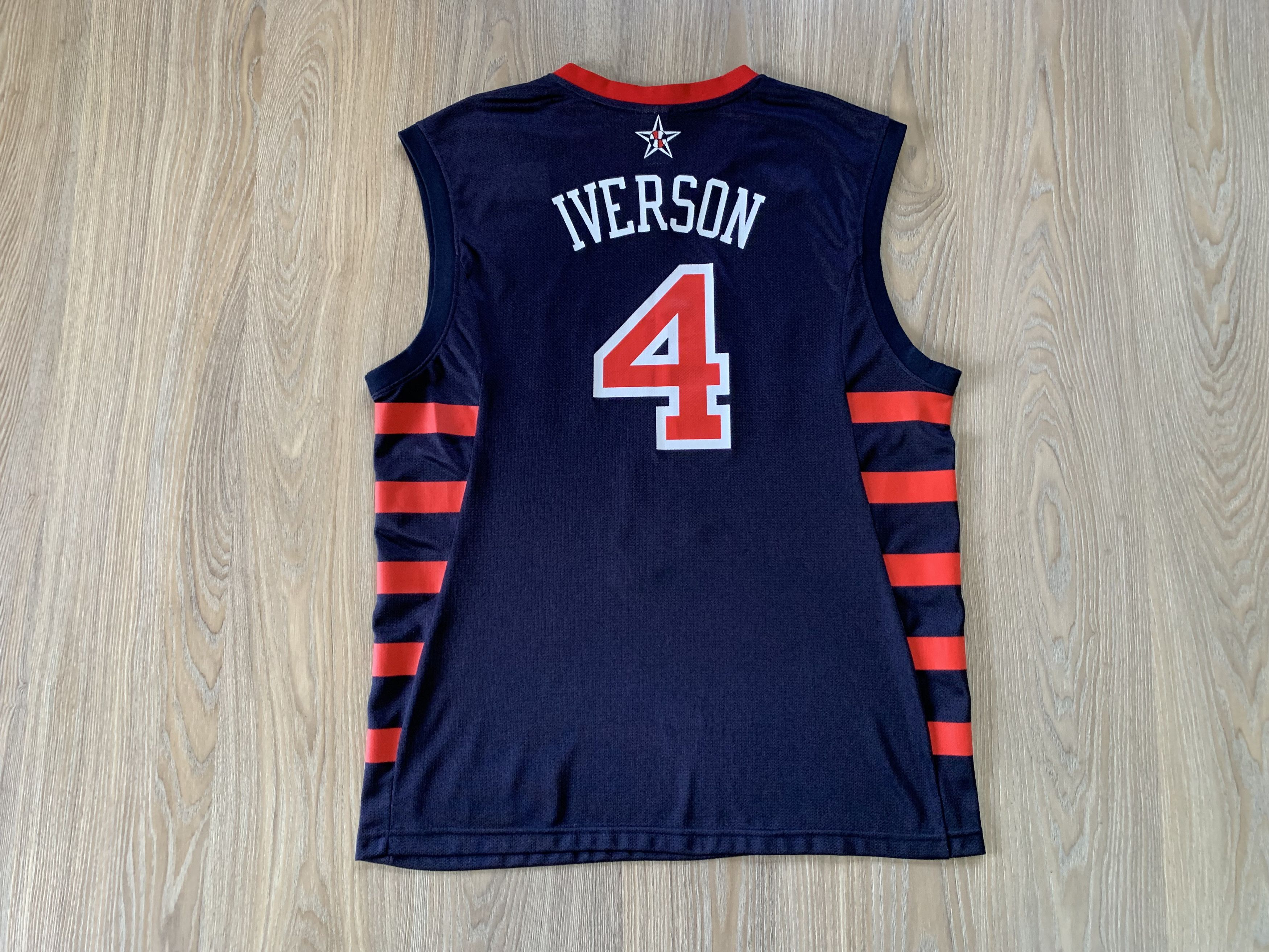 NBA × Reebok × Vintage Vintage Reebok USA Basketball Allen Iverson #4 Jersey Size US L / EU 52-54 / 3 - 7 Thumbnail