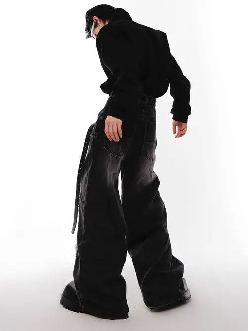 Japanese Brand × Vintage Retro punk distressed ripped jeans hole pants y2k Size US 33 - 3 Thumbnail