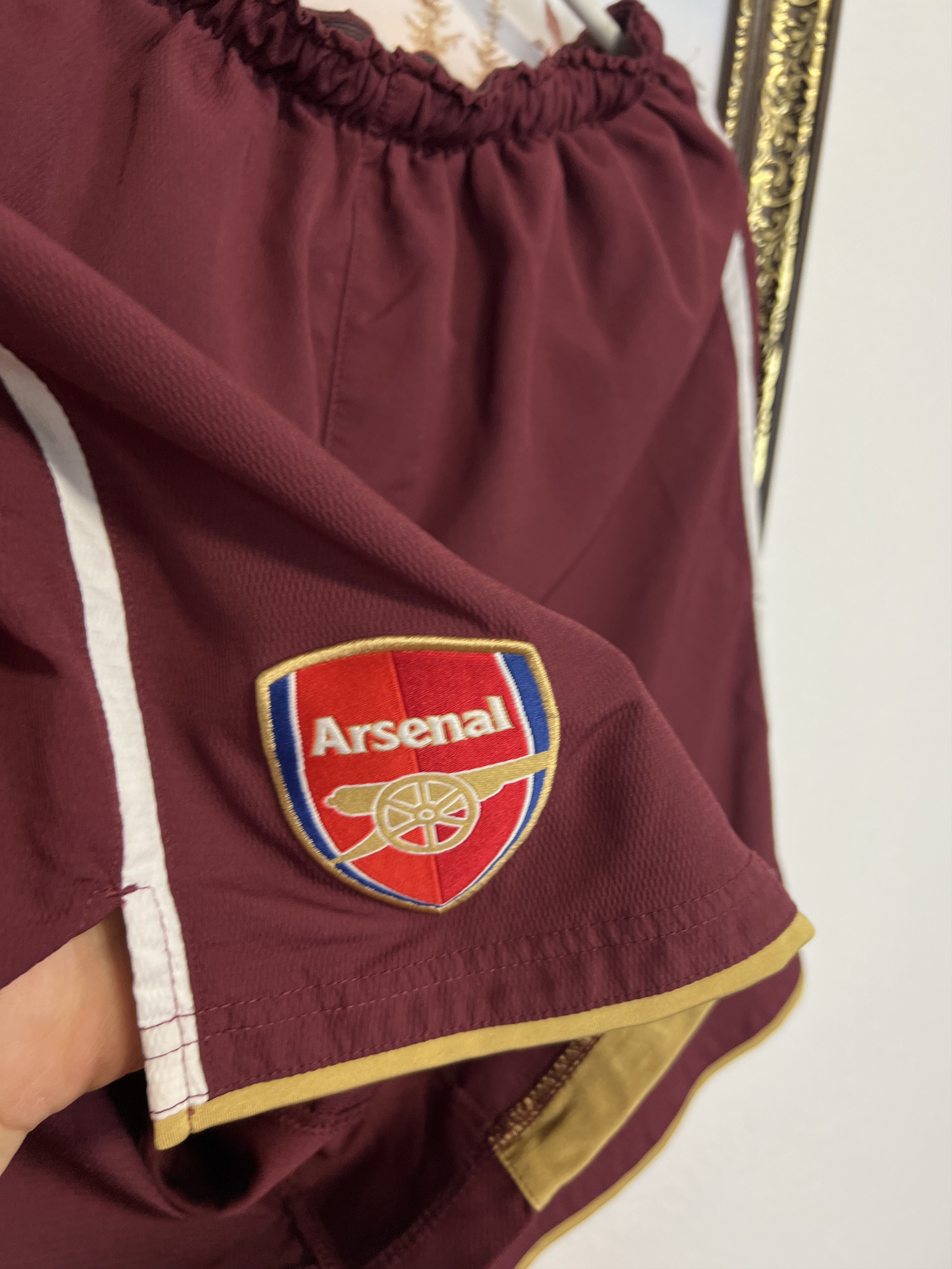 Nike Arsenal Highbury Football Shorts Soccer Burgundy Gunners Size US 30 / EU 46 - 5 Thumbnail