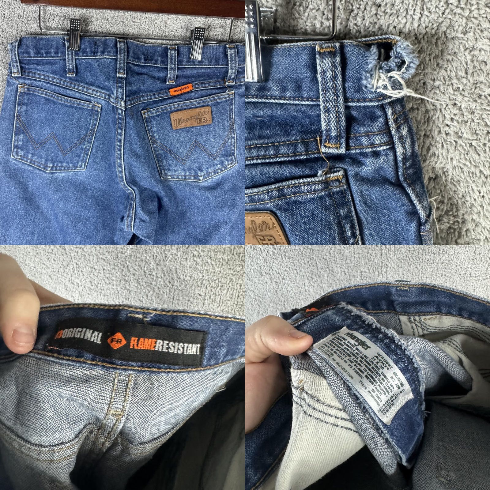 Wrangler Wrangler FR Jeans Mens 31x30 Blue Flame Resistant Straight Denim PBR Workwear Size US 31 - 9 Thumbnail